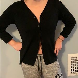 Trendy Black button sweater 90s